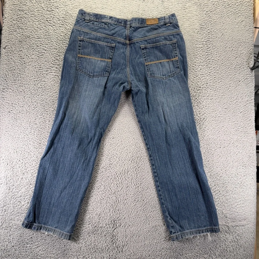 Vintage Rich Kids Jeans Men's 40x32 Blue Cotton Denim Straight Leg Faded Baggy
